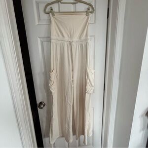 FP Movement by Free People Olive Strapless Wide-Leg Jumpsuit